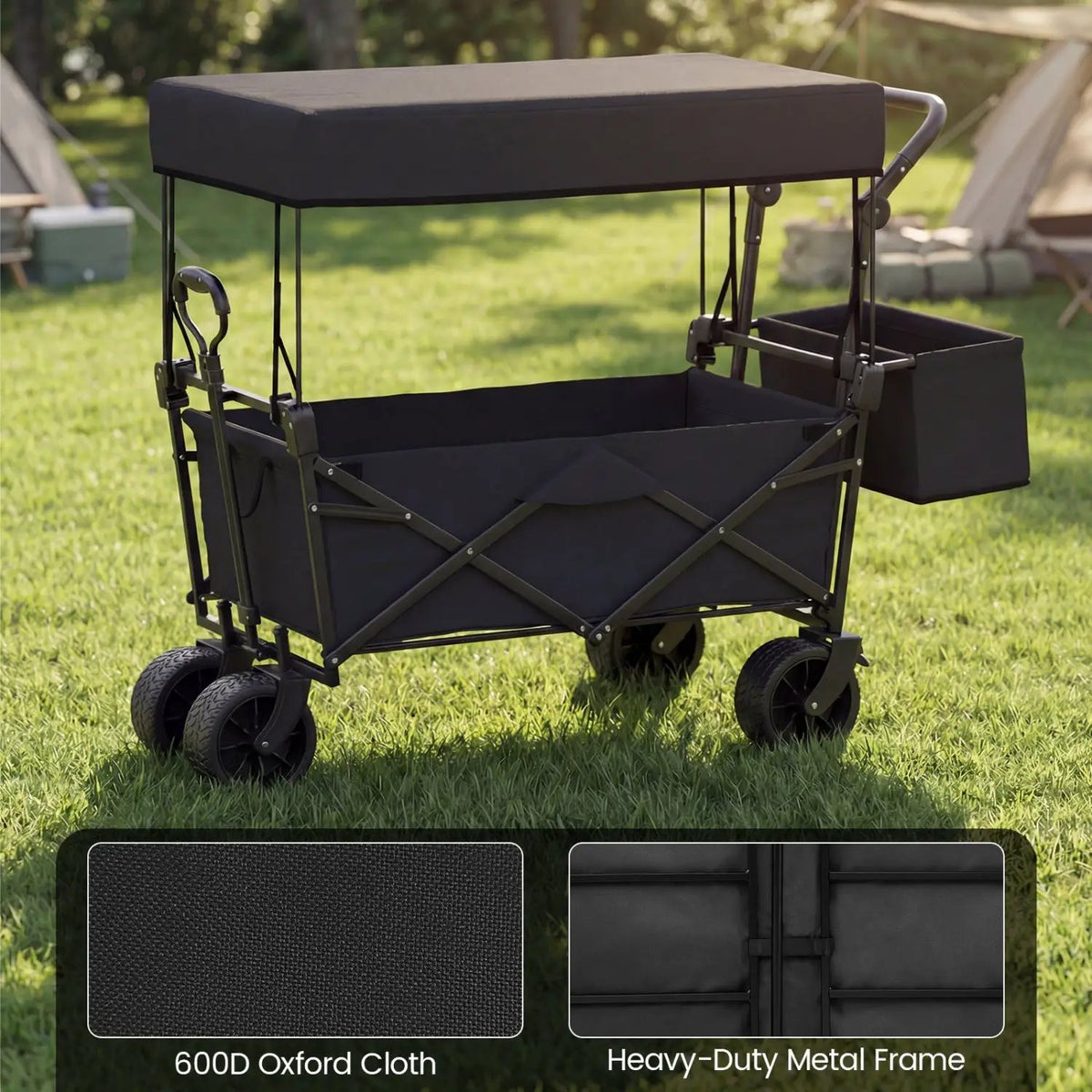 Collapsible Wagon with Removable Canopy and Detachable Storage Bag, photo 7 of 32
