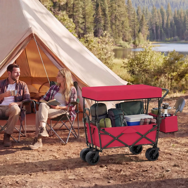 Collapsible Wagon with Removable Canopy and Detachable Storage Bag by DirectDeals