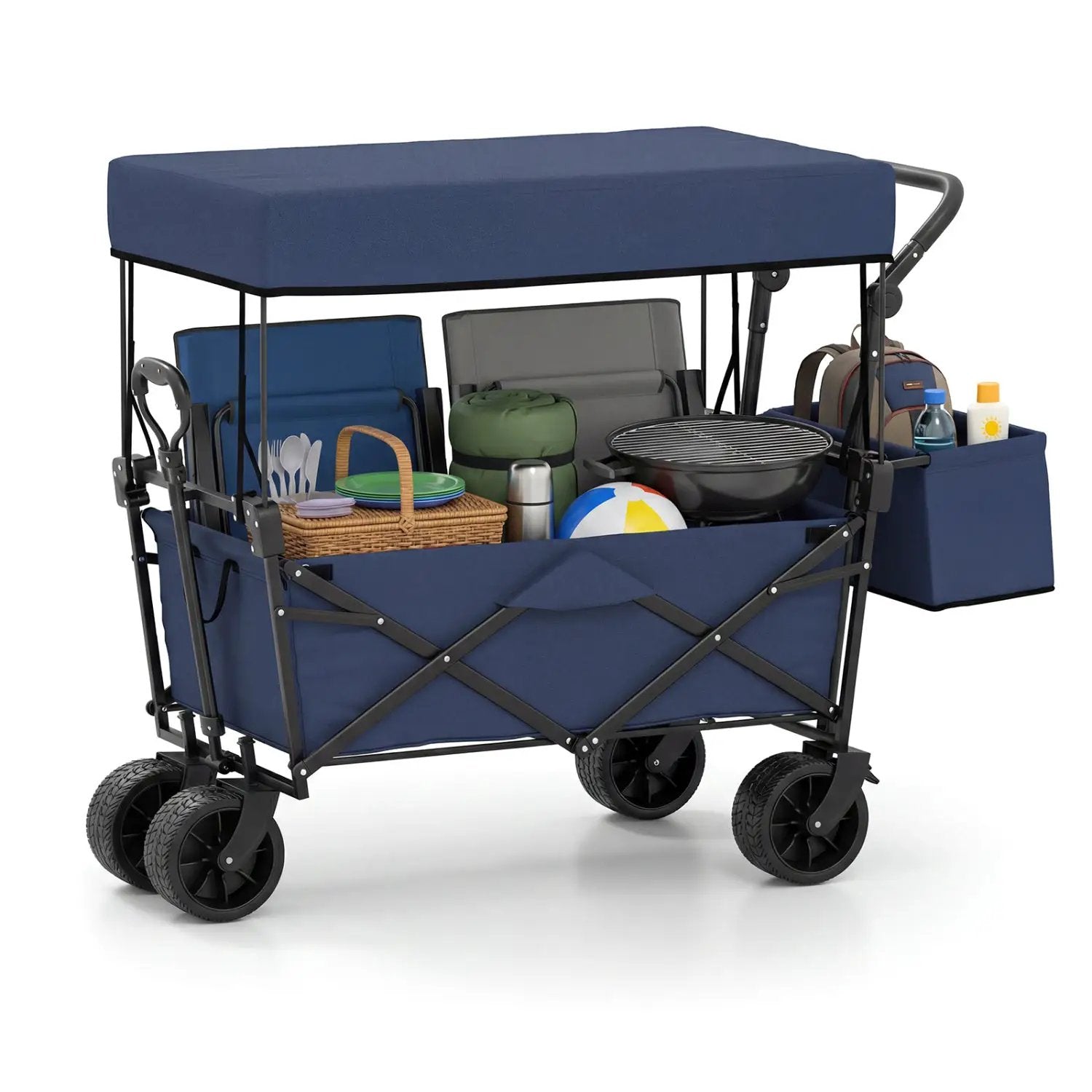 Collapsible Wagon with Removable Canopy and Detachable Storage Bag by DirectDeals