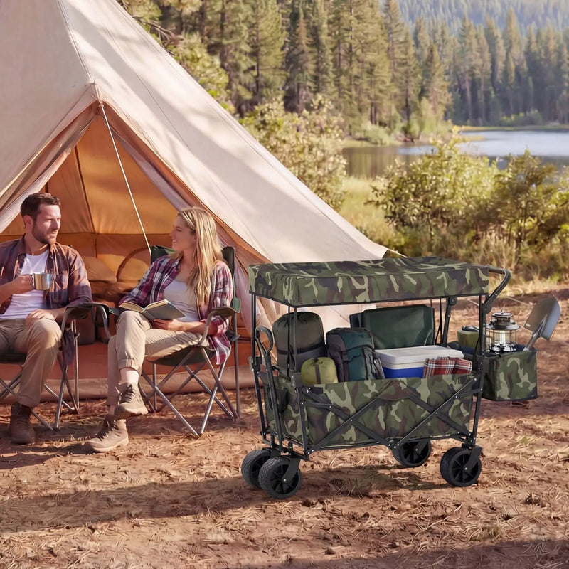 Collapsible Wagon with Removable Canopy and Detachable Storage Bag by DirectDeals