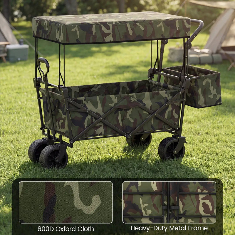 Collapsible Wagon with Removable Canopy and Detachable Storage Bag by DirectDeals