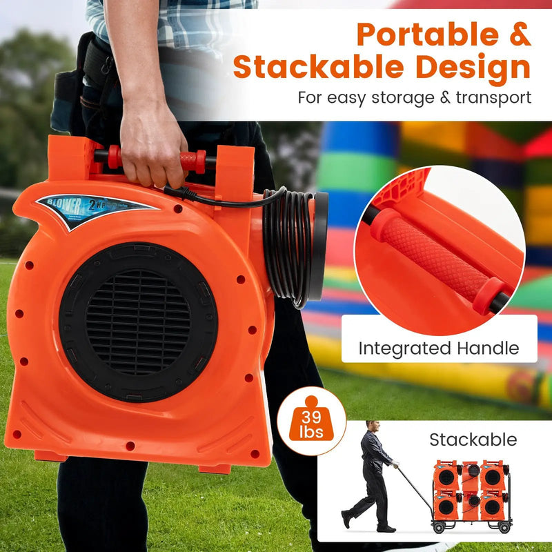 1500W 2 HP Commercial Air Blower for Giant Outdoor Inflatable Bounce House by DirectDeals