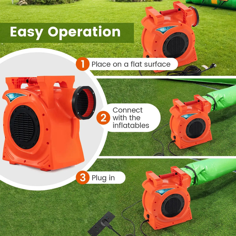 2200W 3 HP Commercial Air Blower for Giant Outdoor Inflatable Bounce House by DirectDeals