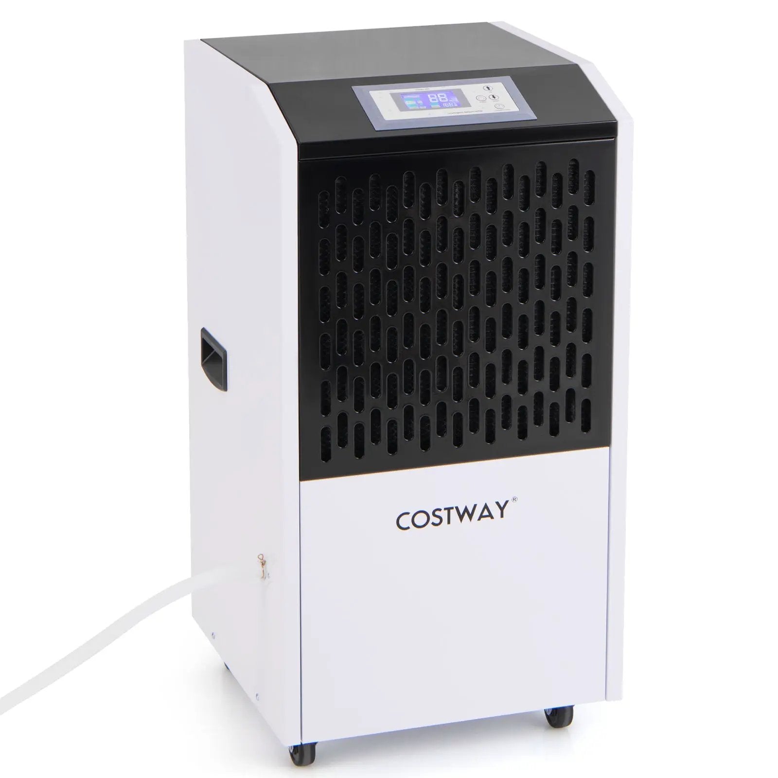 250 Pints Commercial Dehumidifier with Drain Hose Large Spaces up to 8500 Sq.Ft-White by DirectDeals