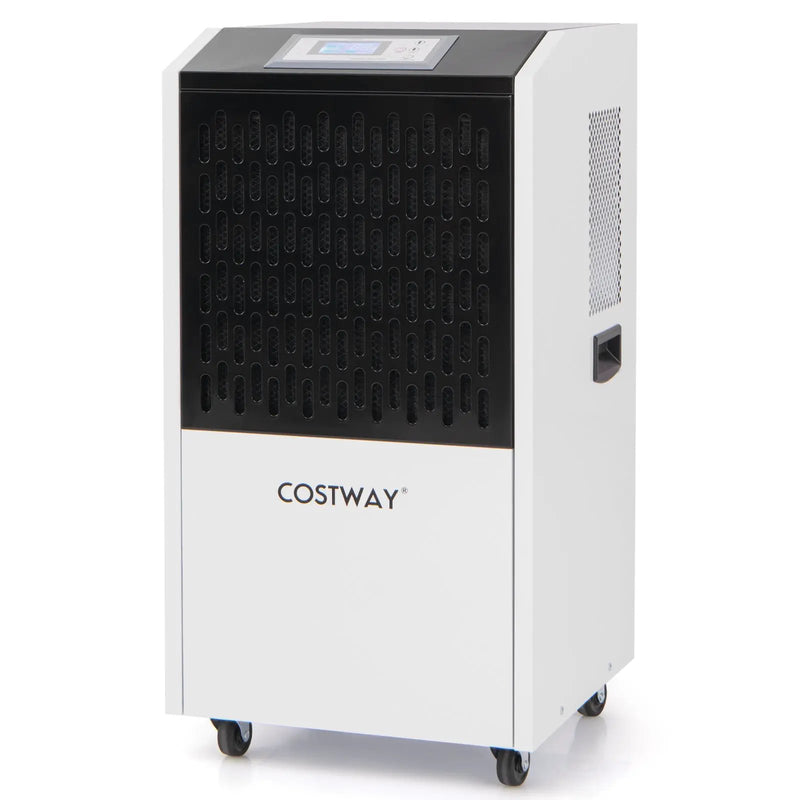 250 Pints Commercial Dehumidifier with Drain Hose Large Spaces up to 8500 Sq.Ft-White by DirectDeals