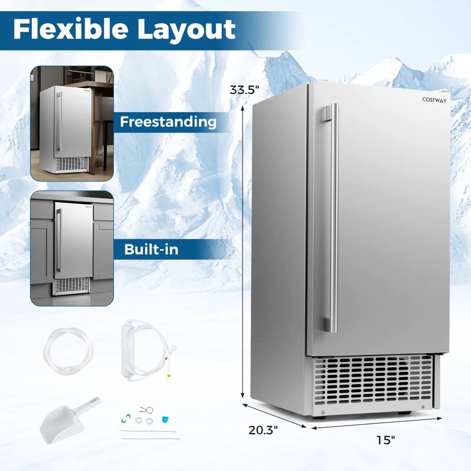 Commercial Under Counter Ice Maker 90 lbs/Day by DirectDeals