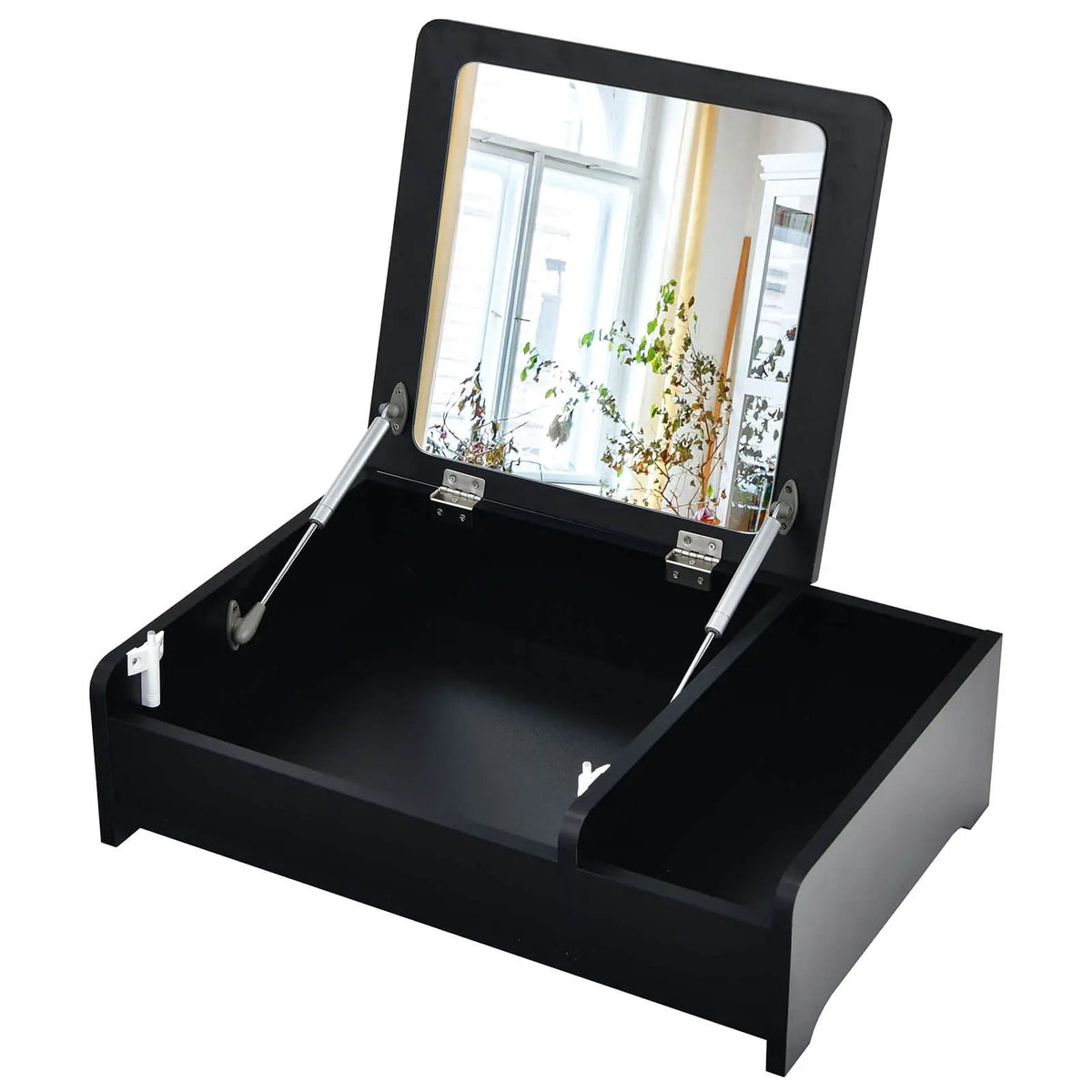 Compact Bay Window Makeup Dressing Table with Flip-Top Mirror, photo 7 of 16
