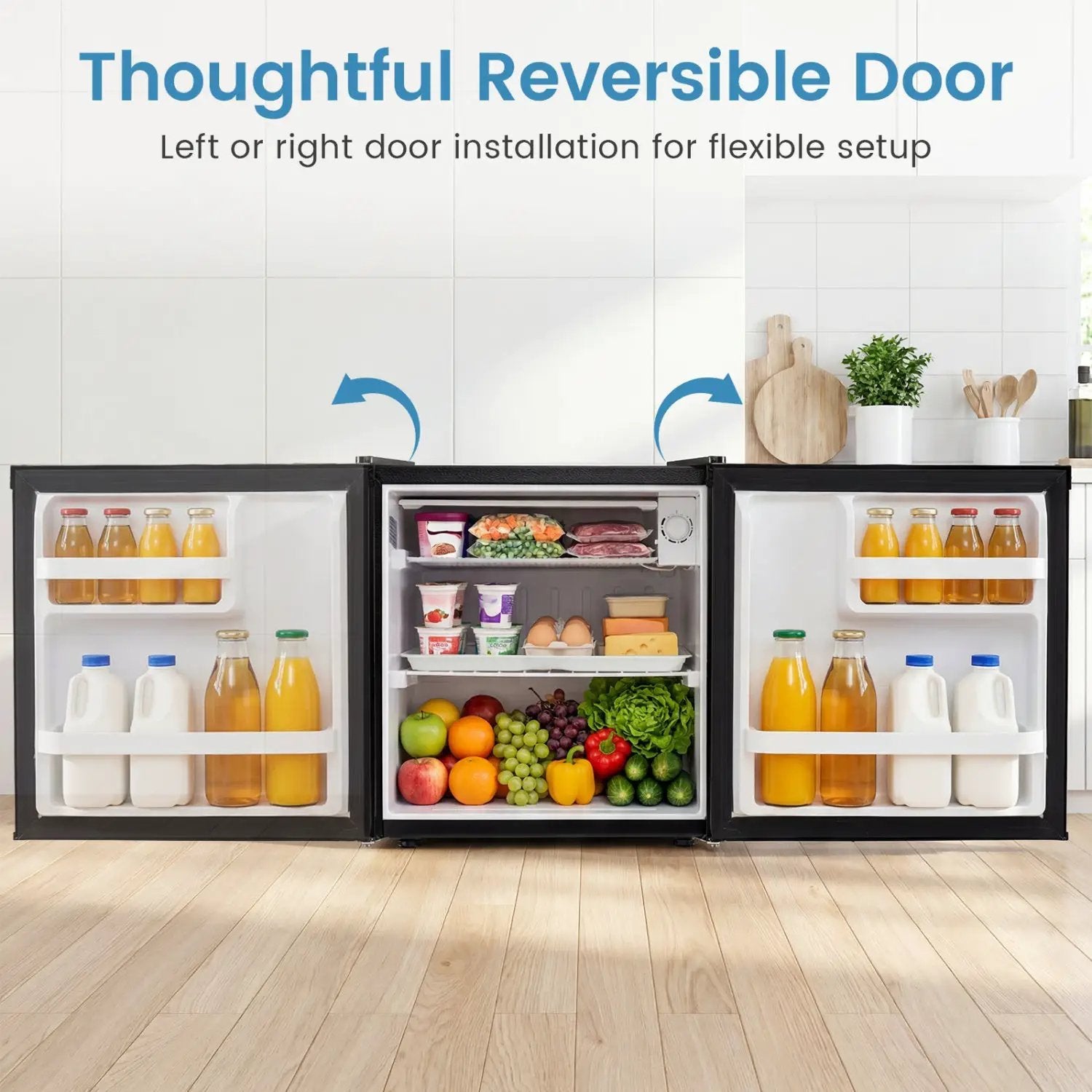 Compact Mini Fridge with 7-Level Thermostat - 1.7 Cu Ft by DirectDeals