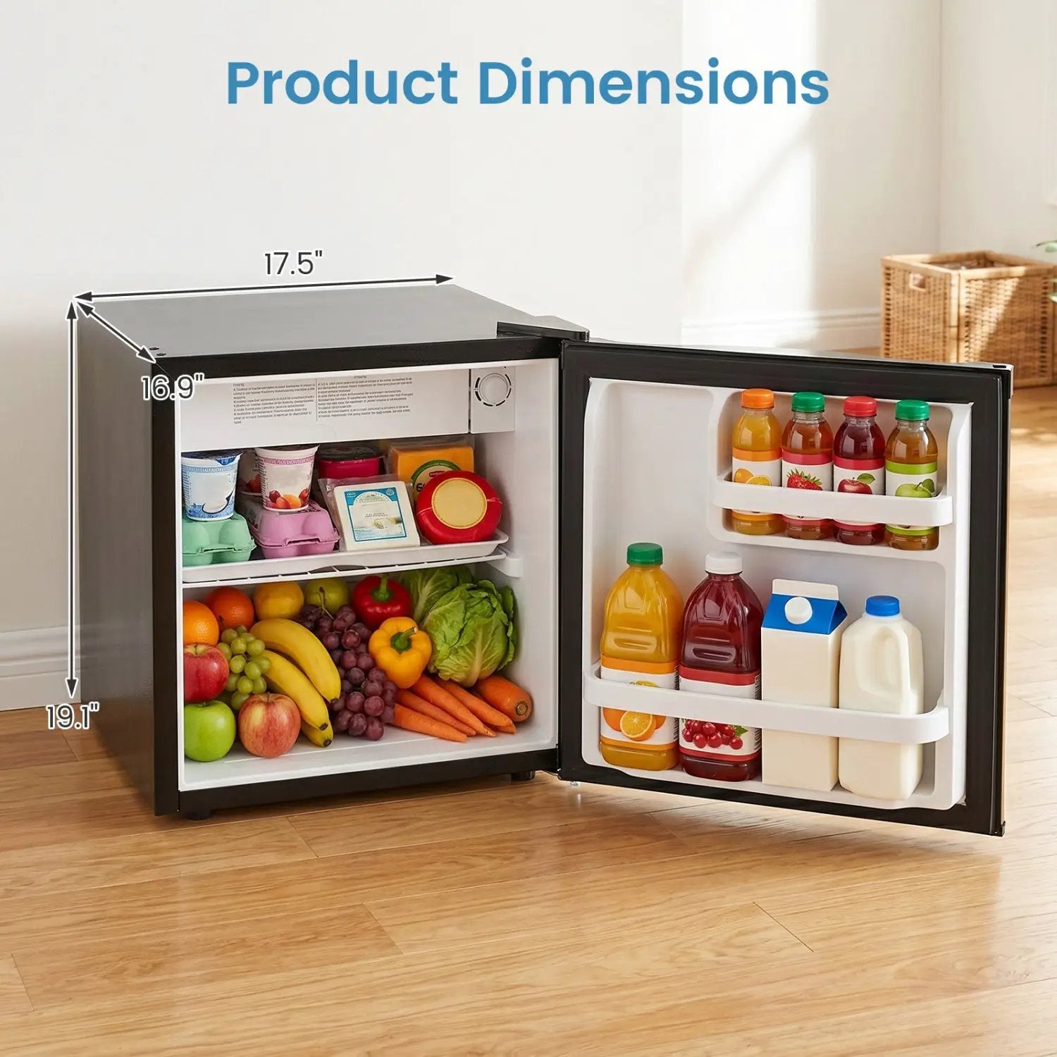 Compact Mini Fridge with 7-Level Thermostat - 1.7 Cu Ft by DirectDeals