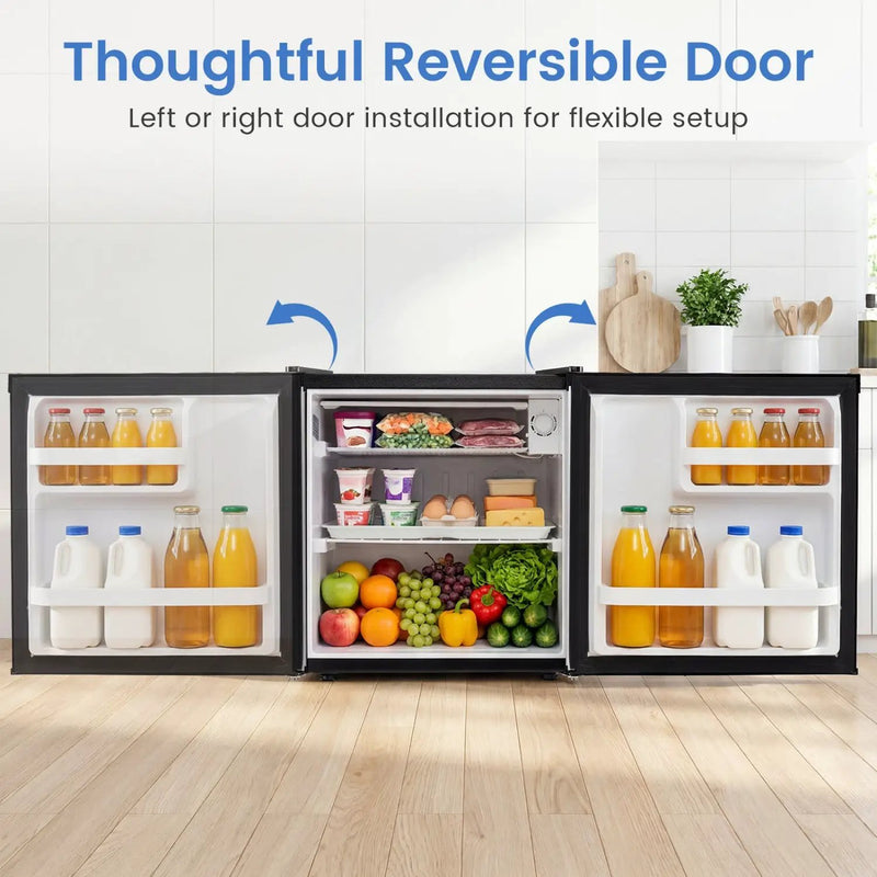 Compact Mini Fridge with 7-Level Thermostat - 1.7 Cu Ft by DirectDeals
