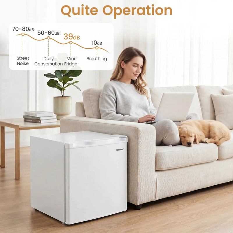 Compact Mini Fridge with 7-Level Thermostat - 1.7 Cu Ft by DirectDeals