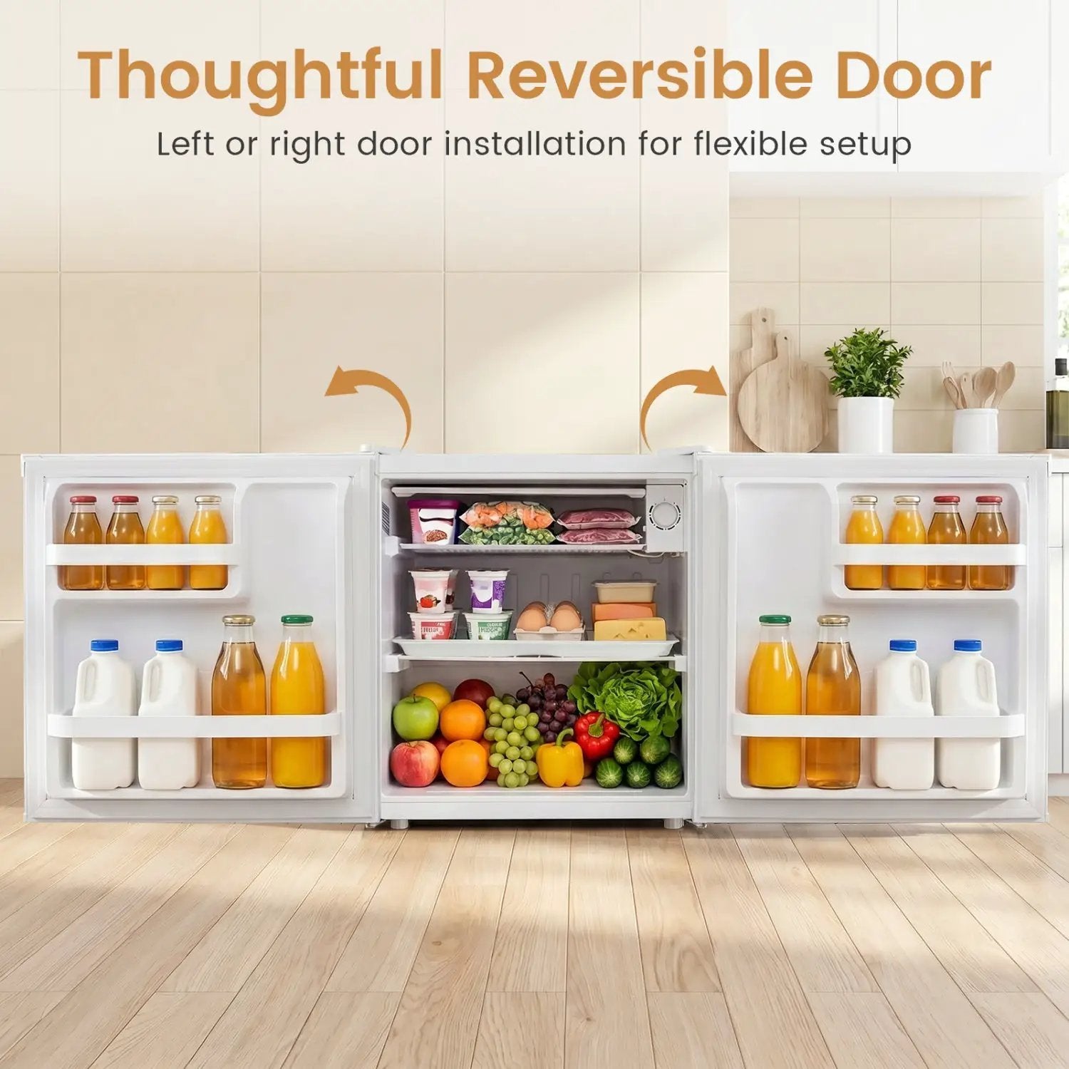Compact Mini Fridge with 7-Level Thermostat - 1.7 Cu Ft by DirectDeals