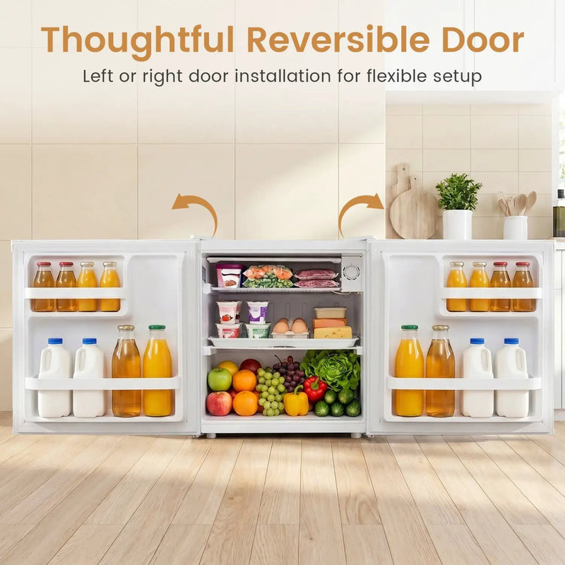 Compact Mini Fridge with 7-Level Thermostat - 1.7 Cu Ft by DirectDeals