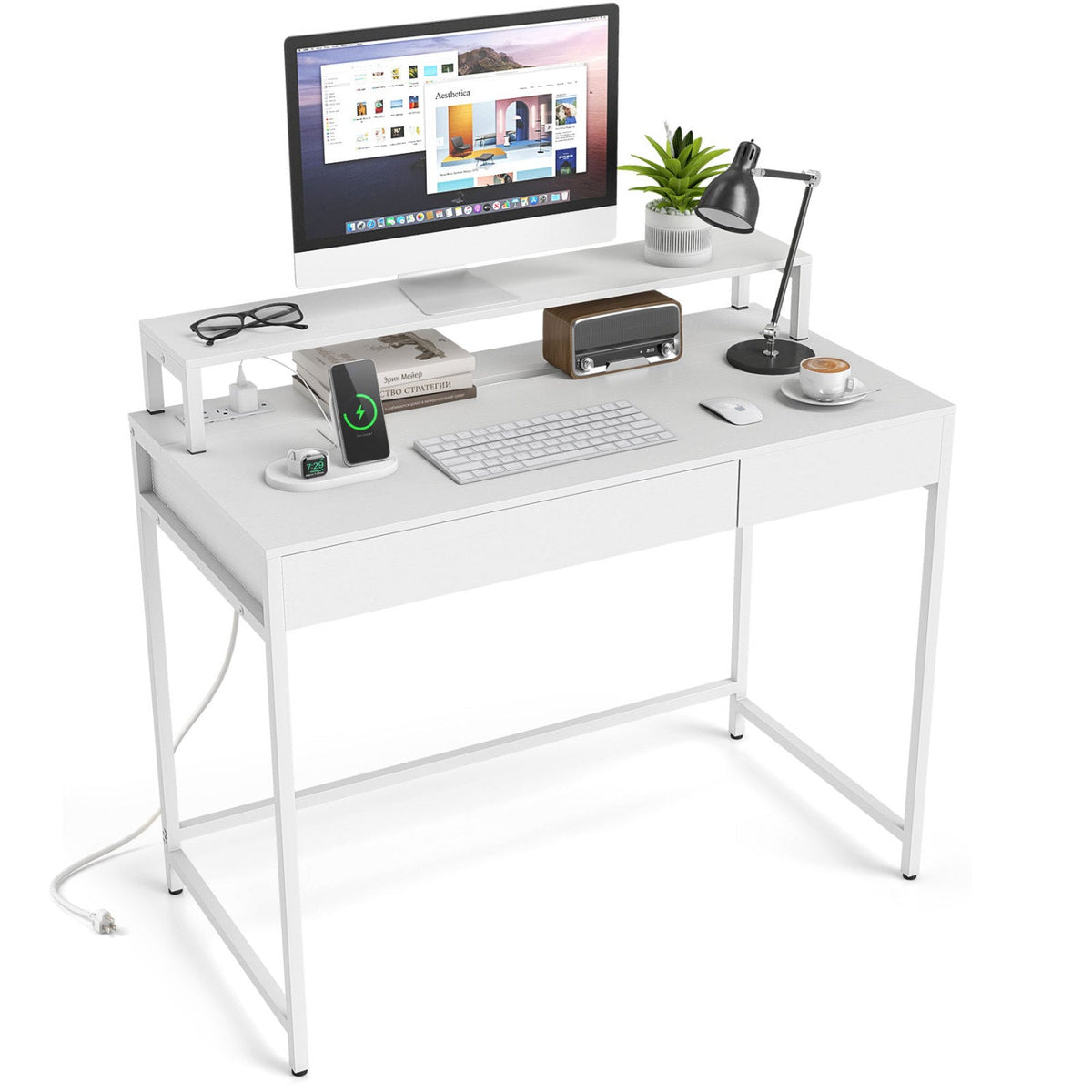 Compact Office Desk with Removable Monitor Shelf & Drawer, photo 4 of 16