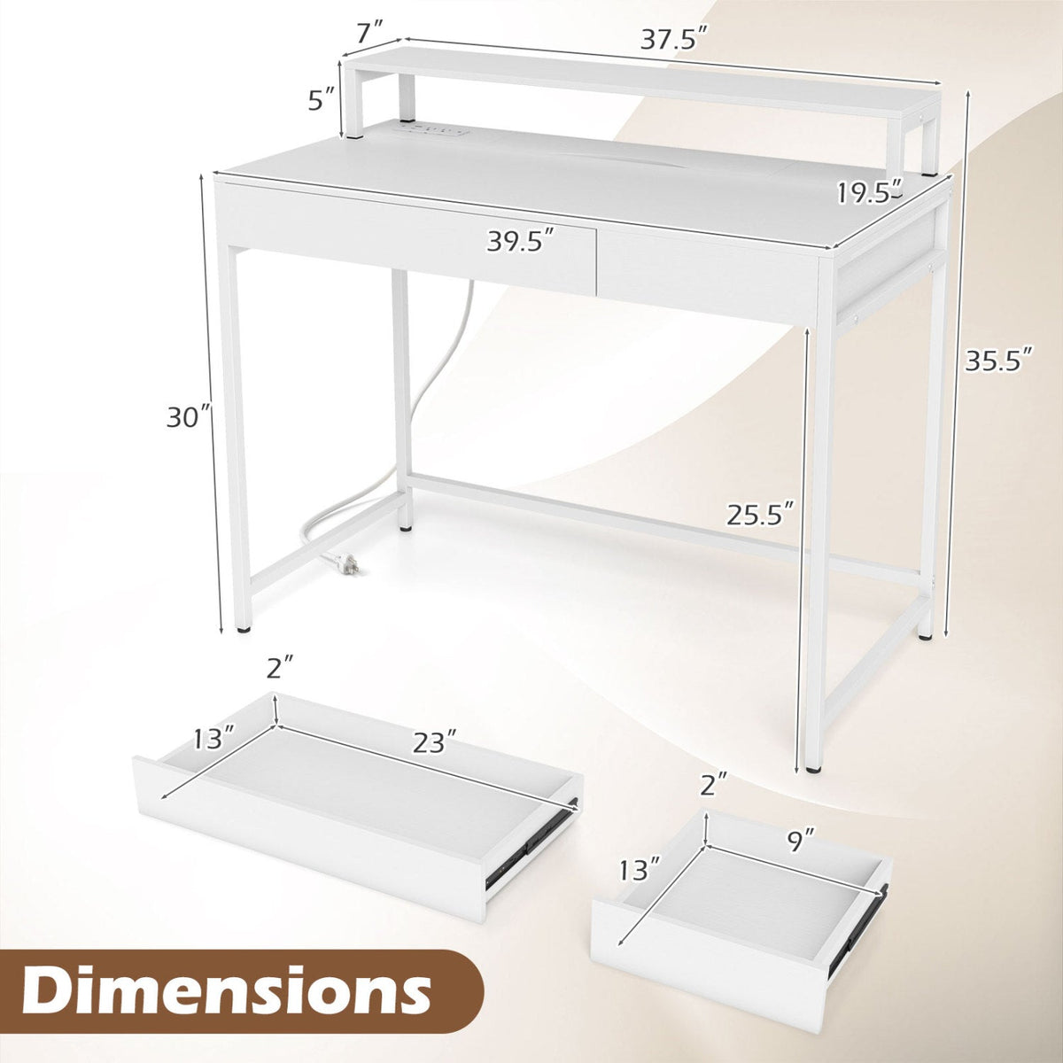 Compact Office Desk with Removable Monitor Shelf & Drawer, photo 5 of 16