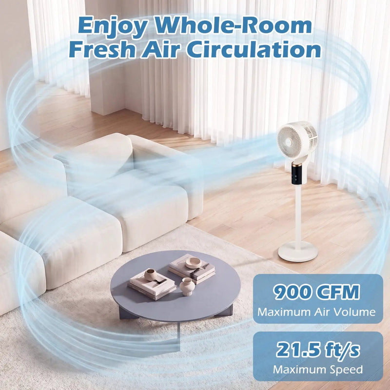 Compact Oscillating Standing Fan with 70° Oscillation and 90° Tilt for Home Office by DirectDeals