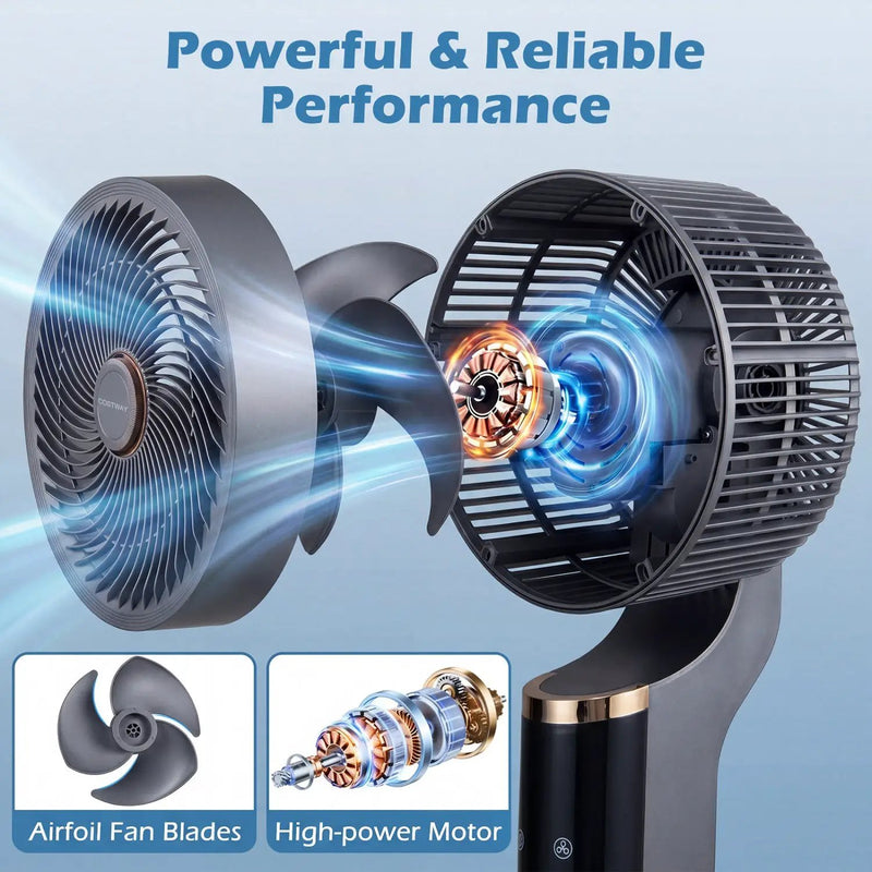 Compact Oscillating Standing Fan with 70° Oscillation and 90° Tilt for Home Office by DirectDeals