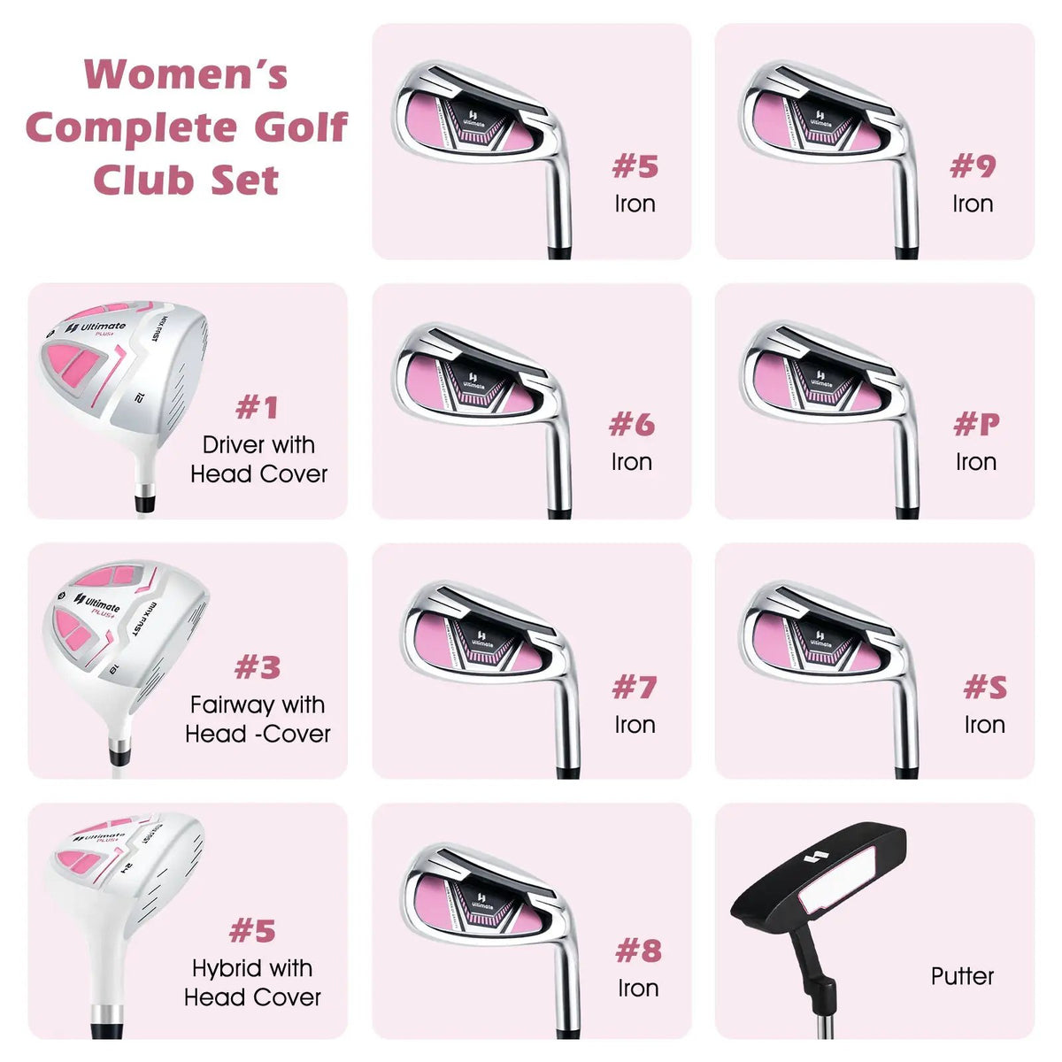 Women's Complete Golf Club Set Right Hand with Rain Hood, photo 8 of 9