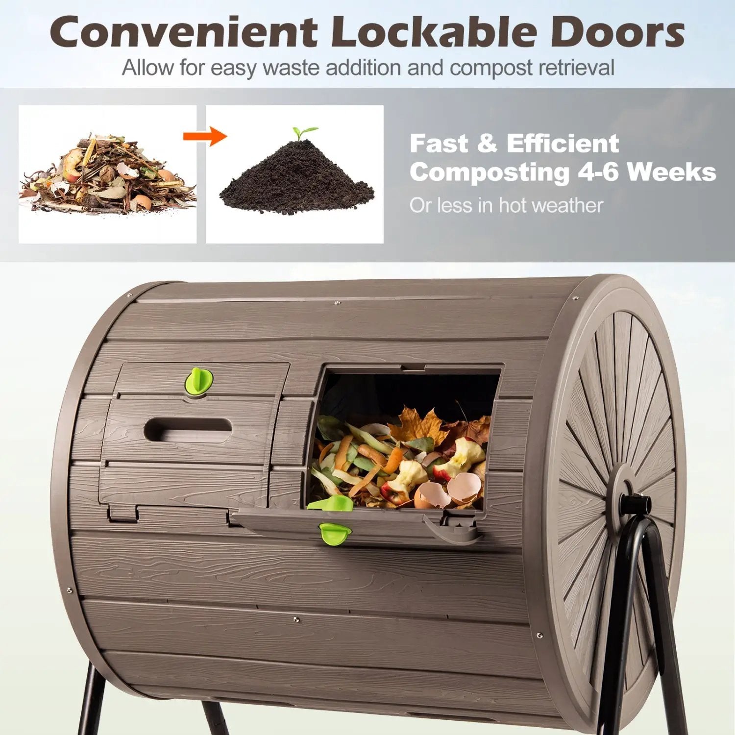 Compost Tumbler 37.5 Gallon Large Outdoor Compost Bin by DirectDeals