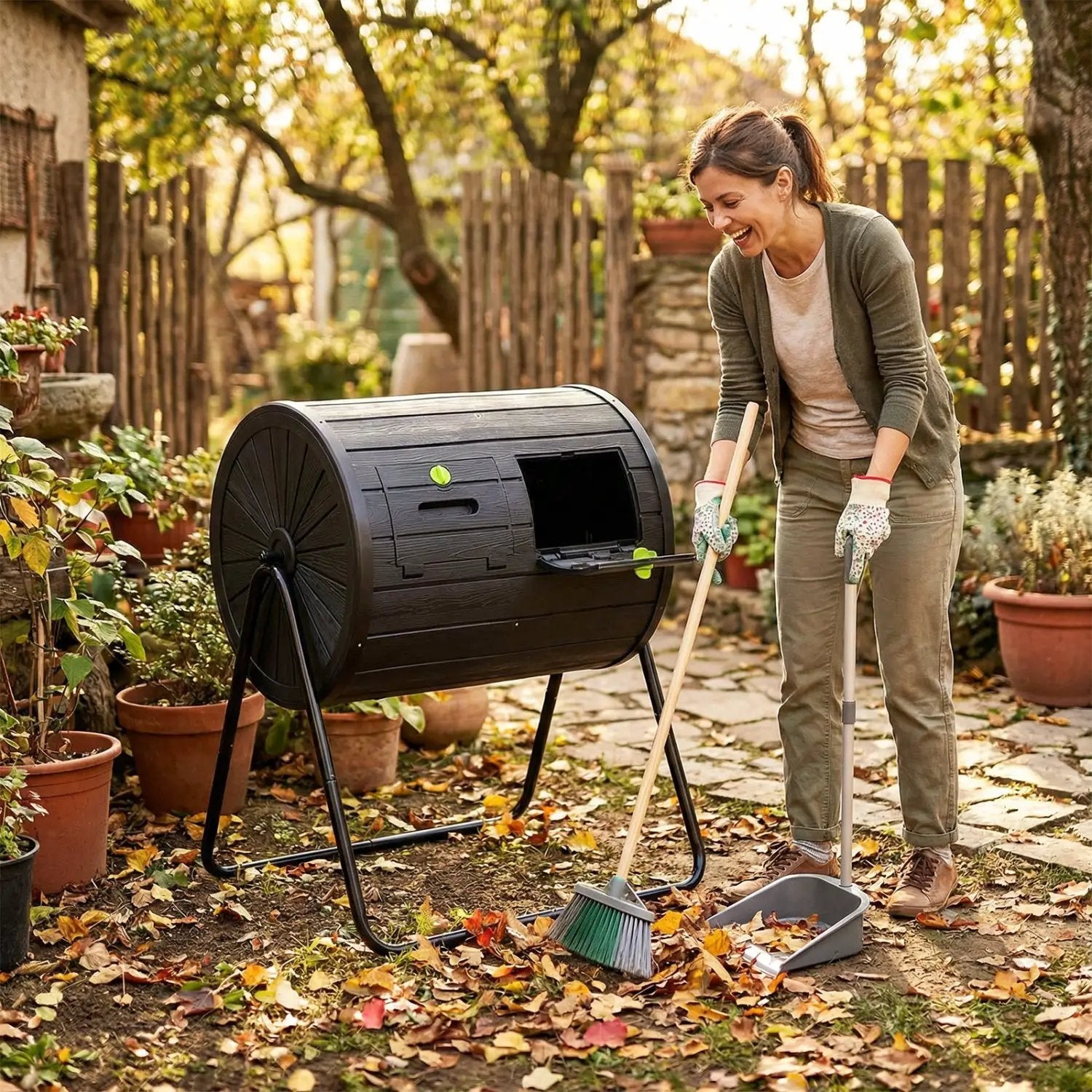Compost Tumbler 37.5 Gallon Large Outdoor Compost Bin by DirectDeals