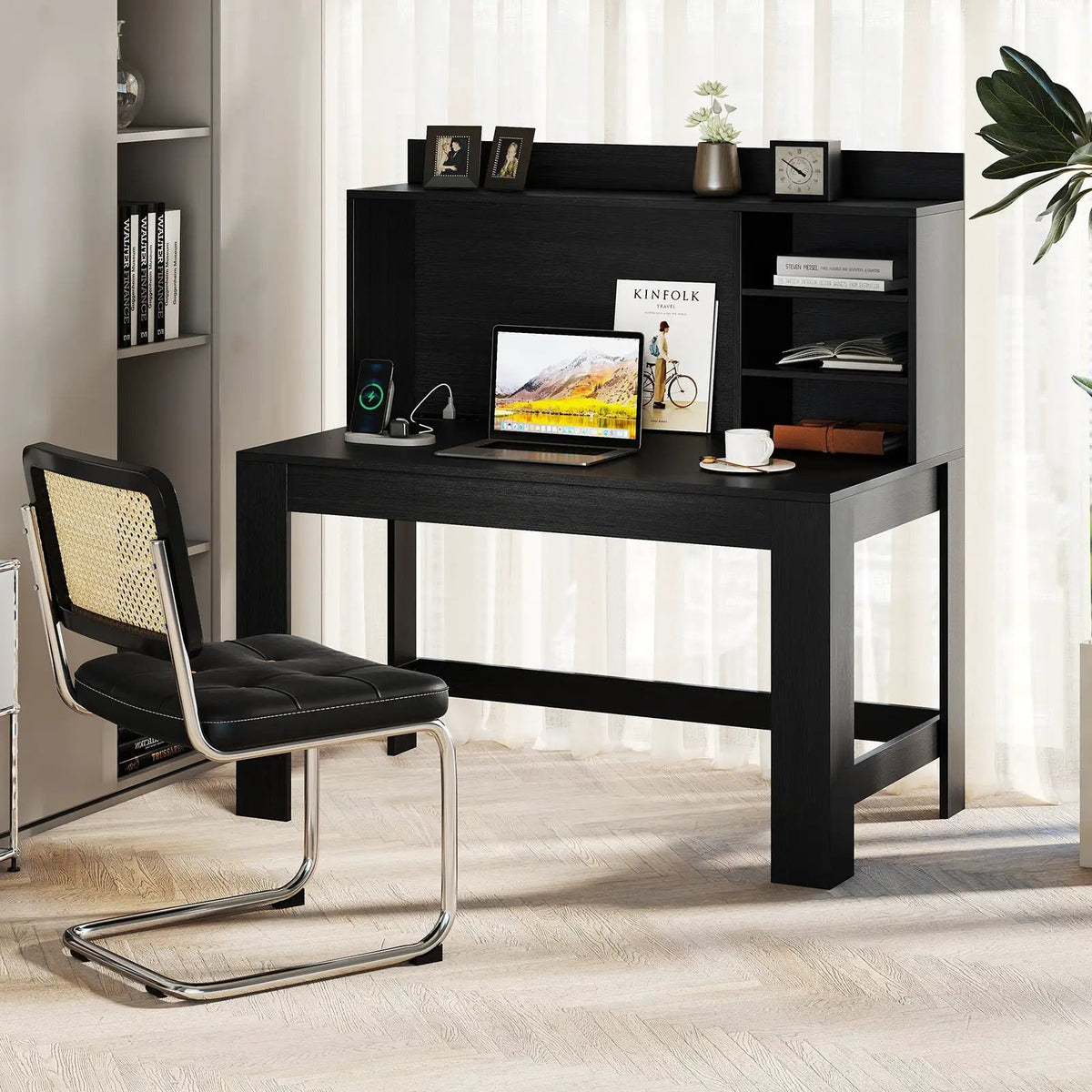 Modern Computer Desk with Hutch and Storage Shelves, photo 2 of 10