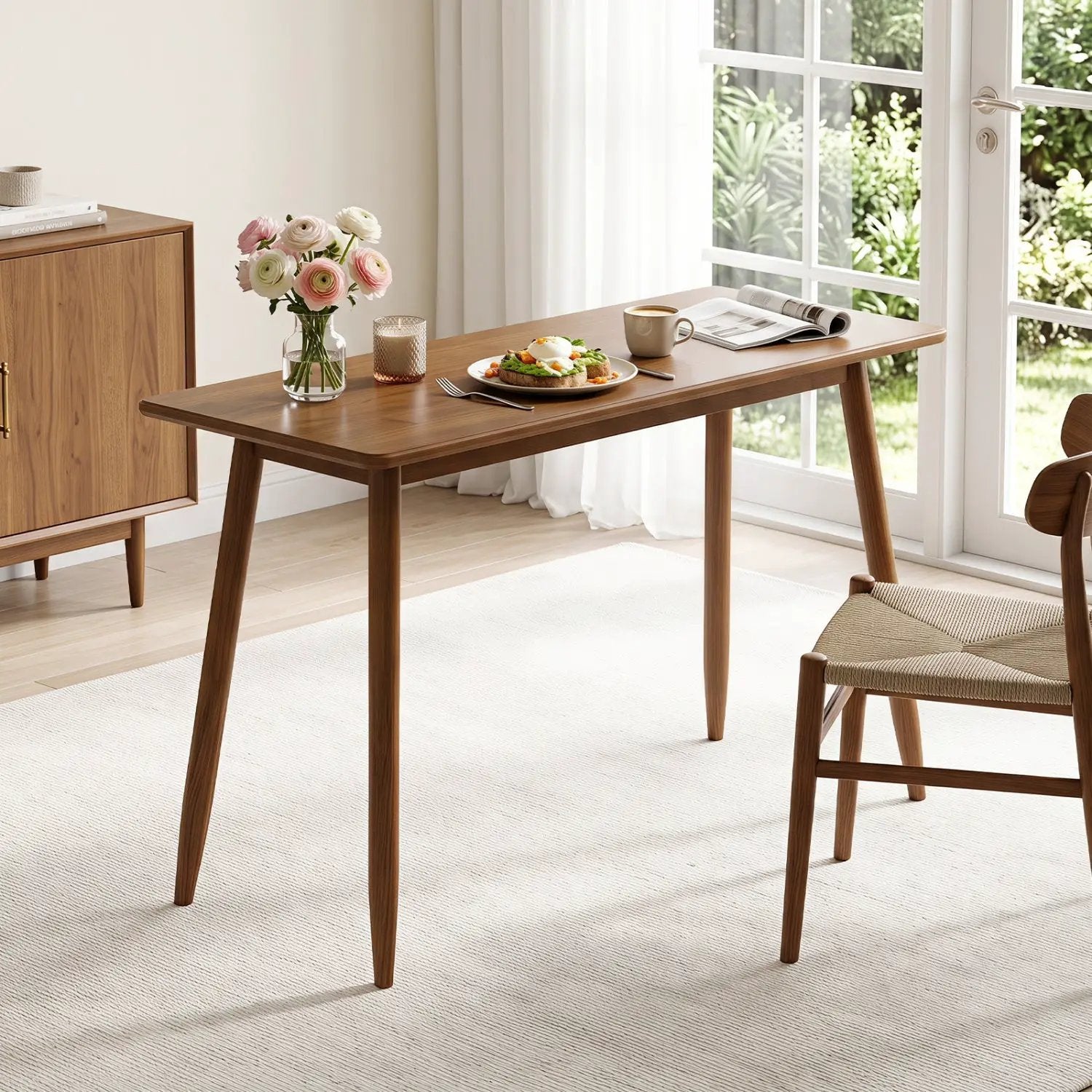 Writing Desk with Rubber Wood Legs and Spacious Tabletop by DirectDeals