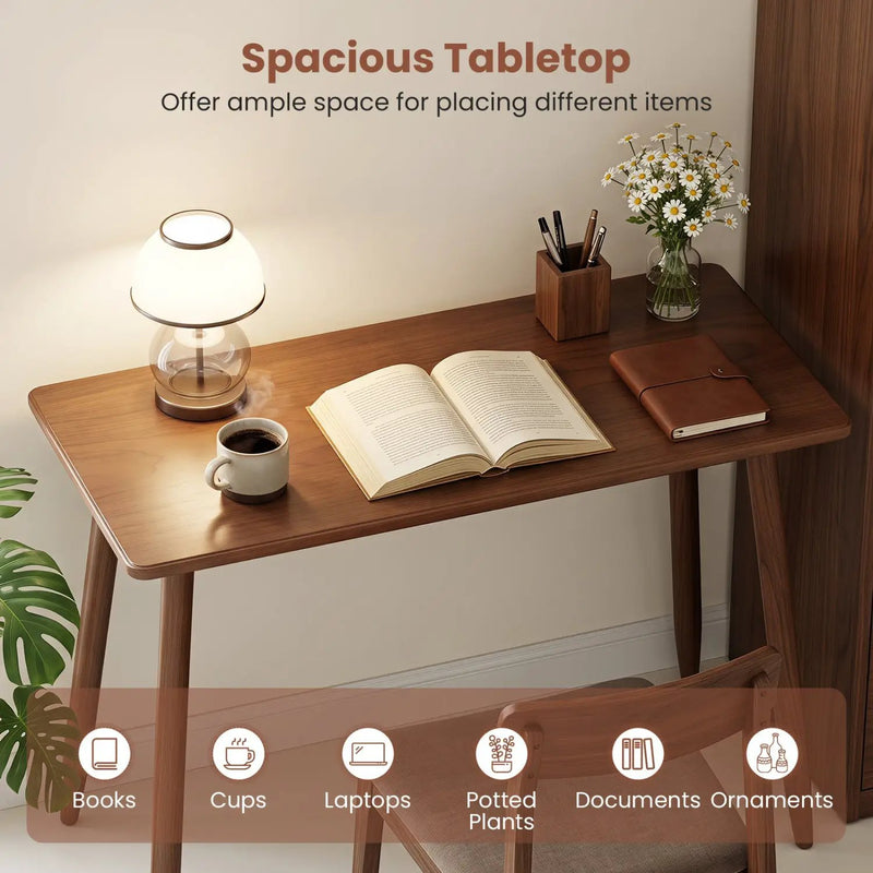 Writing Desk with Rubber Wood Legs and Spacious Tabletop by DirectDeals