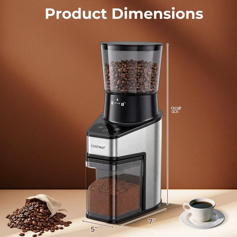 Conical Burr Coffee Grinder with 60 Precise Grinding Settings and Digital Display by DirectDeals