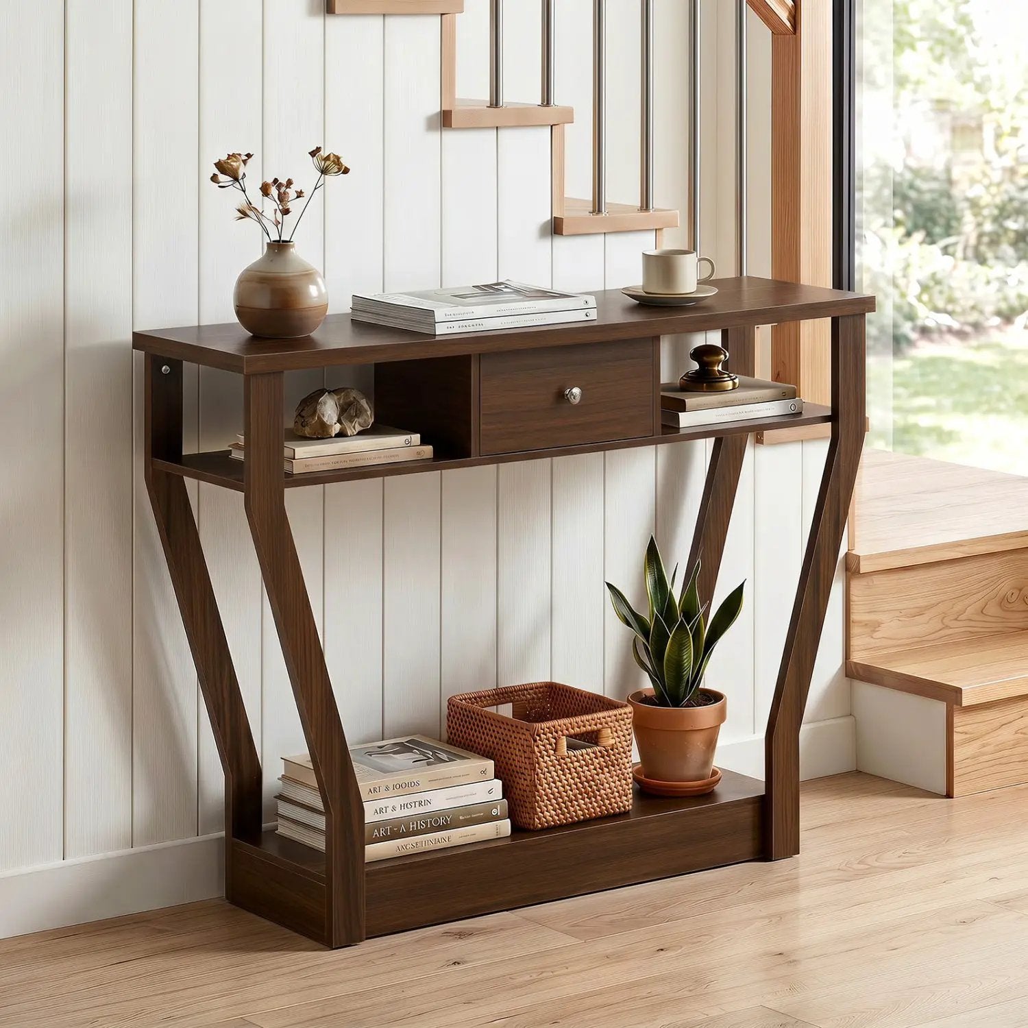 Console Table with Storage Drawer and Shelf, 47-Inch by DirectDeals