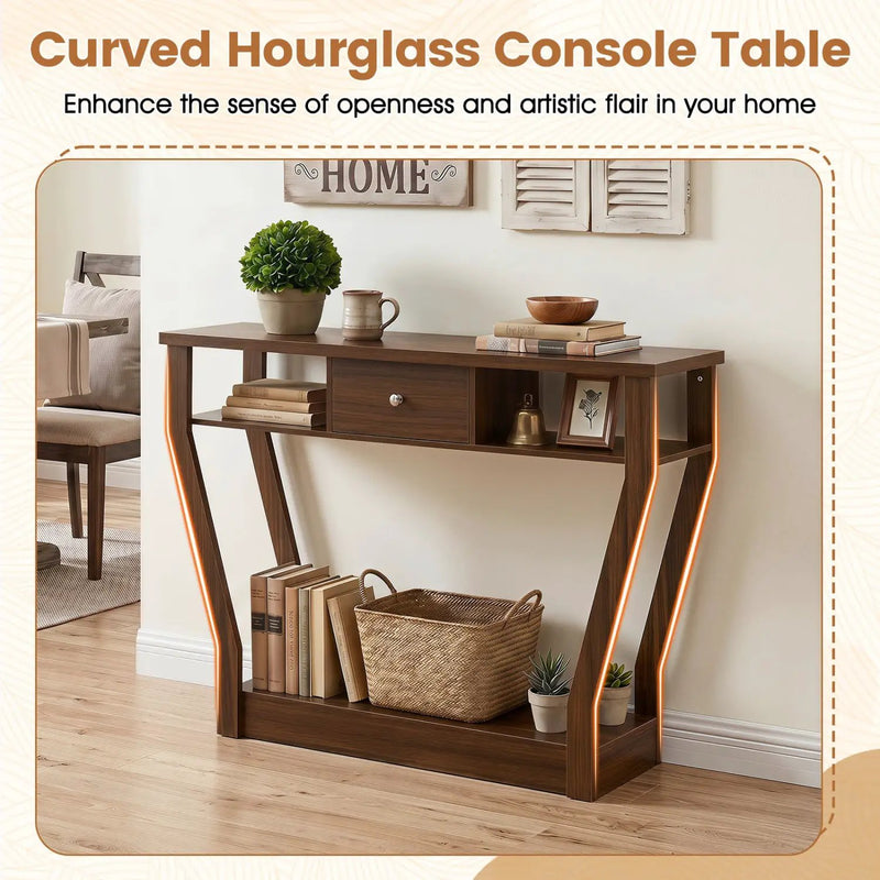 Console Table with Storage Drawer and Shelf, 47-Inch by DirectDeals