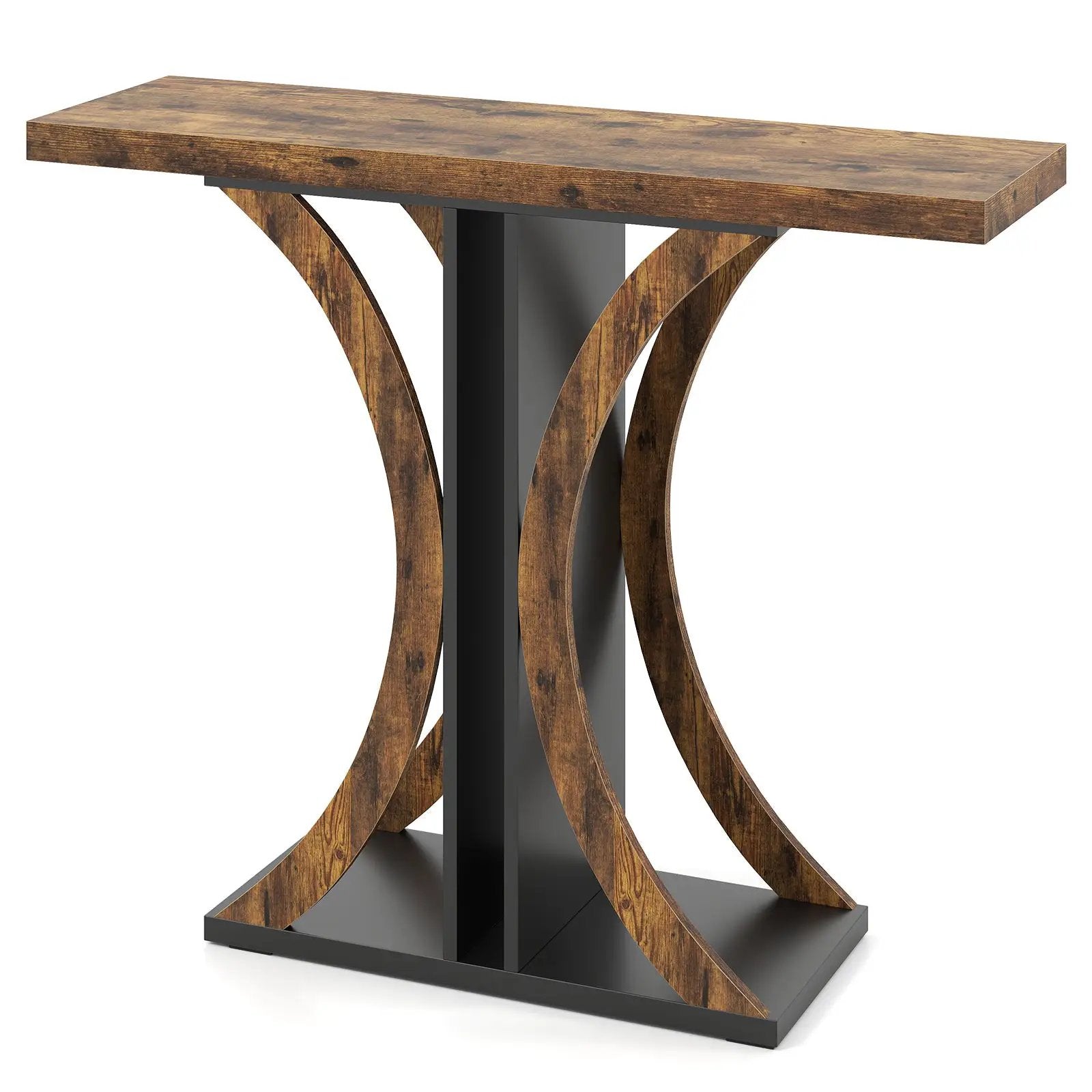 Console Table 39.5 Inch Rectangular Entryway Table with Geometric Frame by DirectDeals