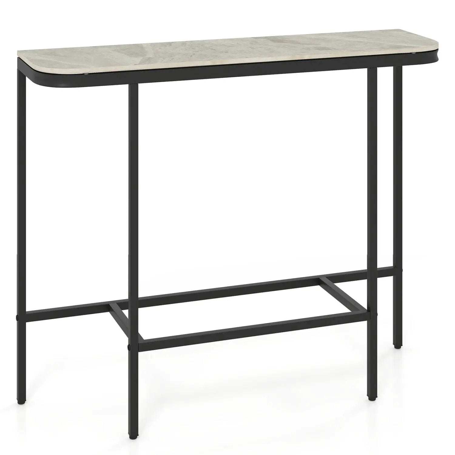Console Table 44-Inch Entryway Table with Faux Marble Tabletop and Heavy-Duty Metal Frame by DirectDeals