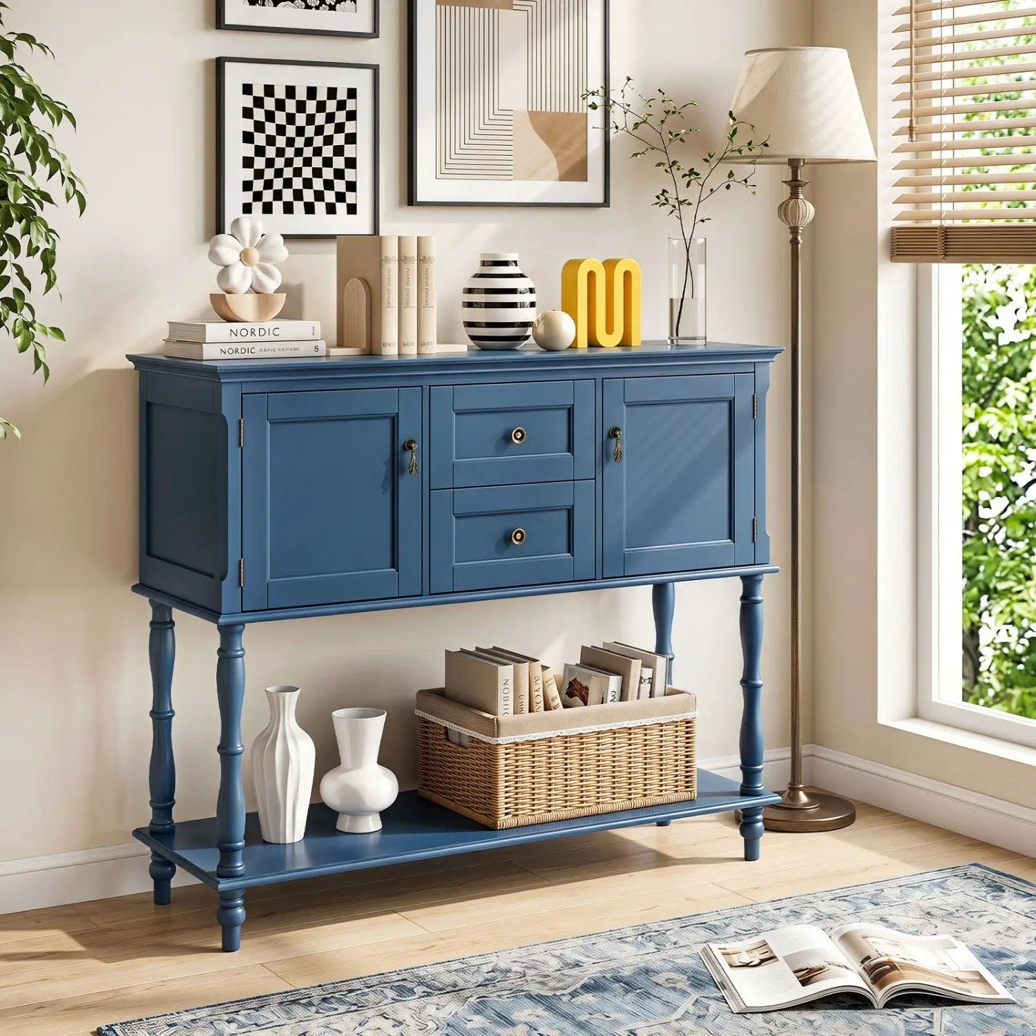 Console Table with 2 Drawers and Storage Cabinets by DirectDeals