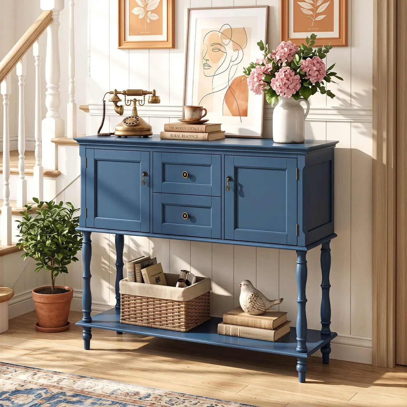 Console Table with 2 Drawers and Storage Cabinets by DirectDeals