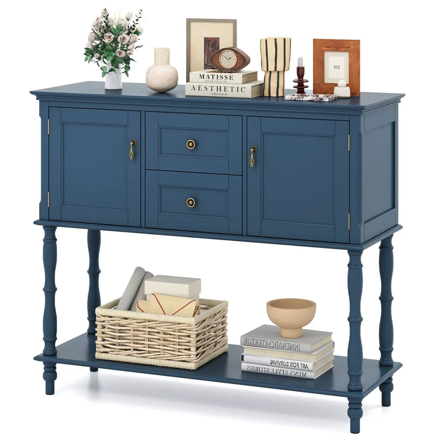 Console Table with 2 Drawers and Storage Cabinets by DirectDeals