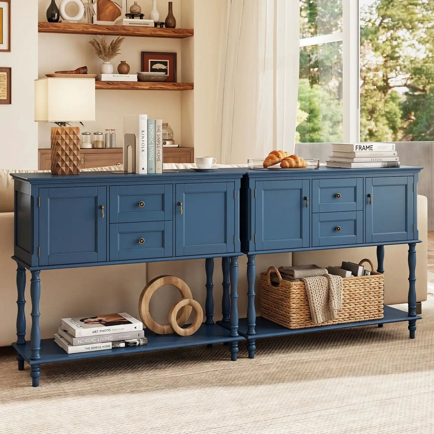 Console Table with 2 Drawers and Storage Cabinets by DirectDeals