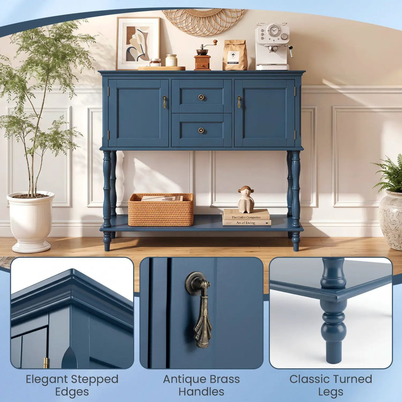 Console Table with 2 Drawers and Storage Cabinets by DirectDeals