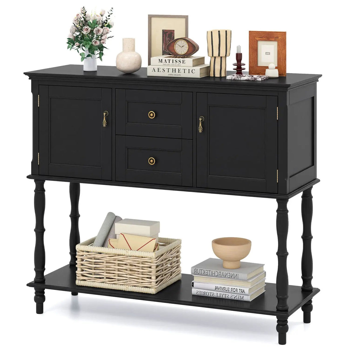 Console Table with 2 Drawers and Storage Cabinets by DirectDeals