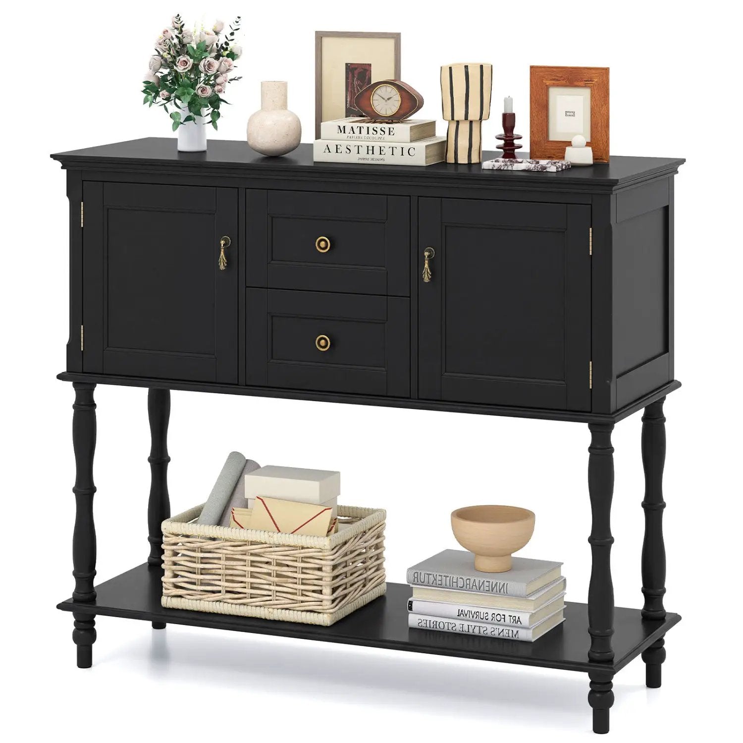 Console Table with 2 Drawers and Storage Cabinets by DirectDeals