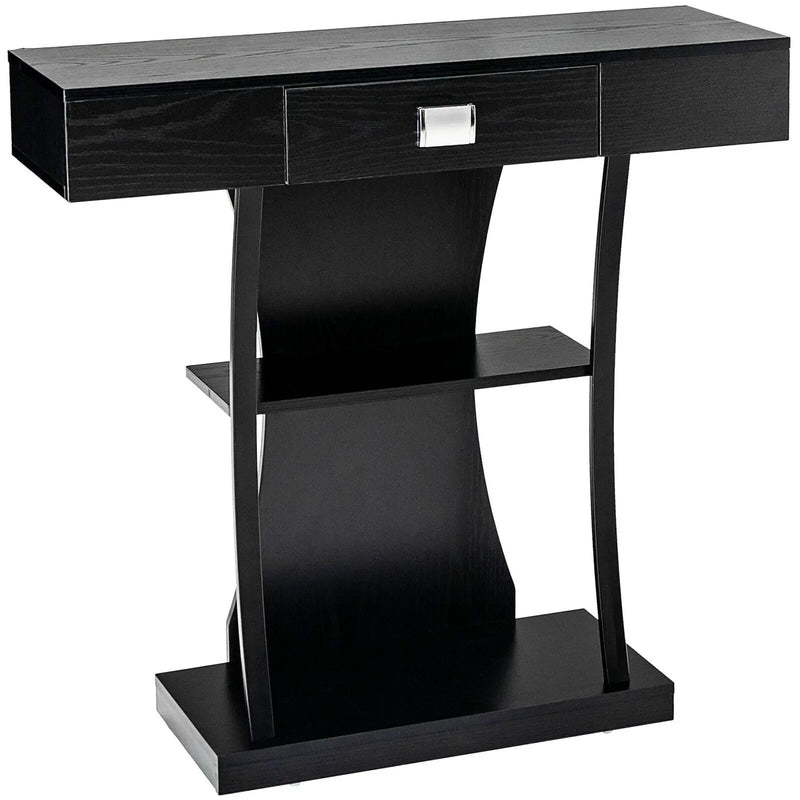 Console Table with Drawer and 2-Tier Shelves for Entryway Living Room by DirectDeals