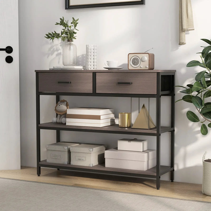 Console Table with Folding Fabric Drawers for Entryway by DirectDeals
