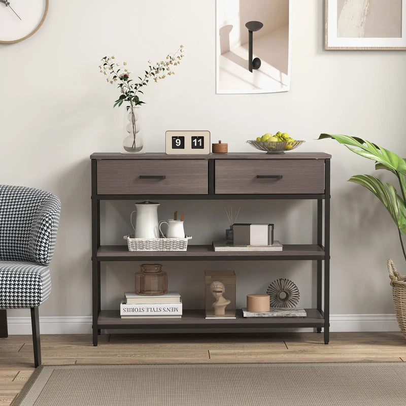 Console Table with Folding Fabric Drawers for Entryway by DirectDeals