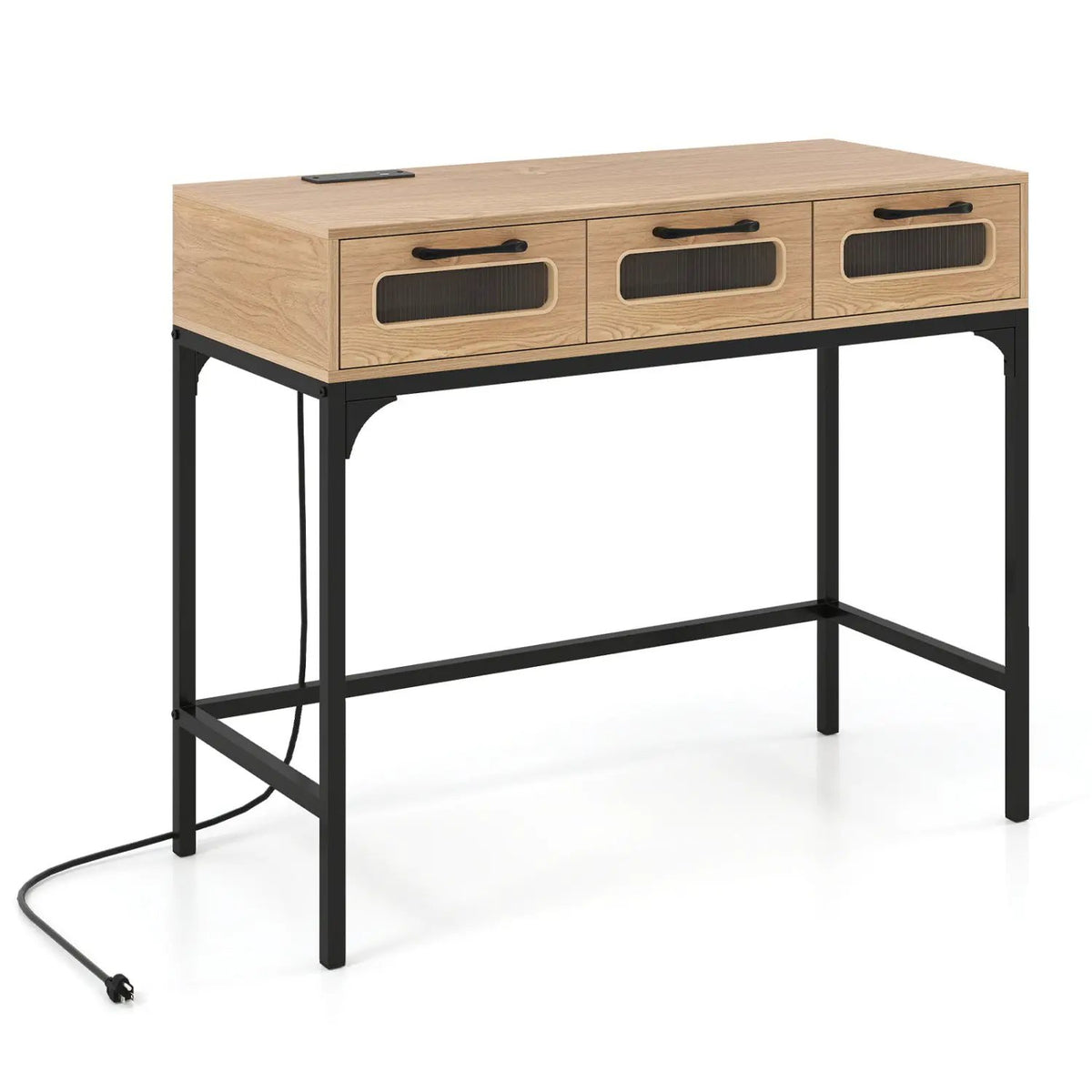 Console Table with LED Lighting and Charging Station for Living Room and Hallway, photo 11 of 16