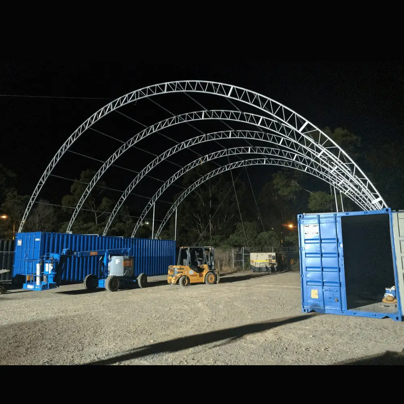 40'x40'x15' Double Truss Shipping Container Canopy Shelter, Outside by Chery Industrial