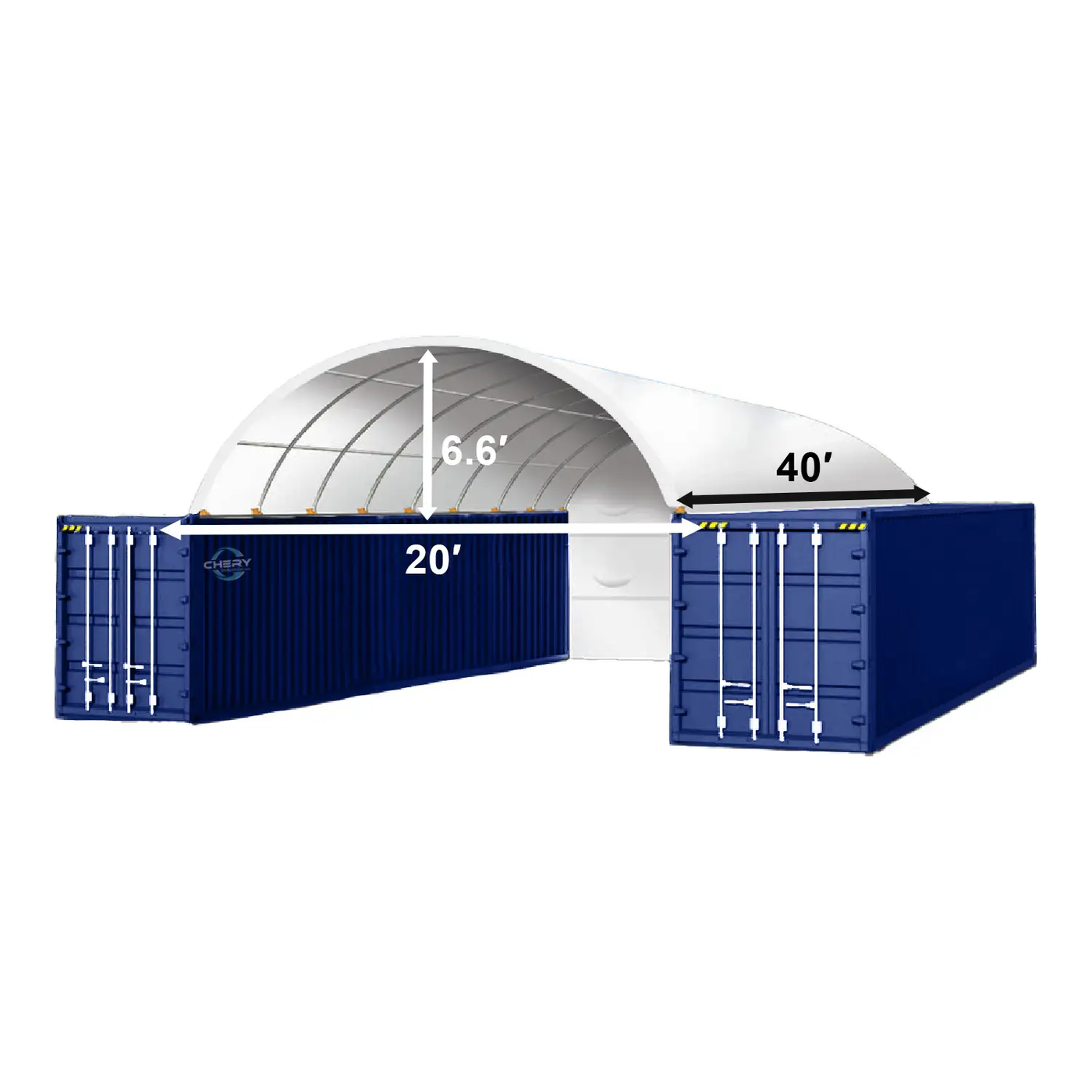 20x40 ft Container Shelter with Closed Back Panel by Chery Industrial