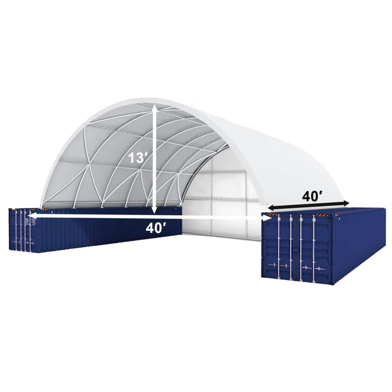 40x40x13 ft Container Shelter with Closed Back Panel by Chery Industrial