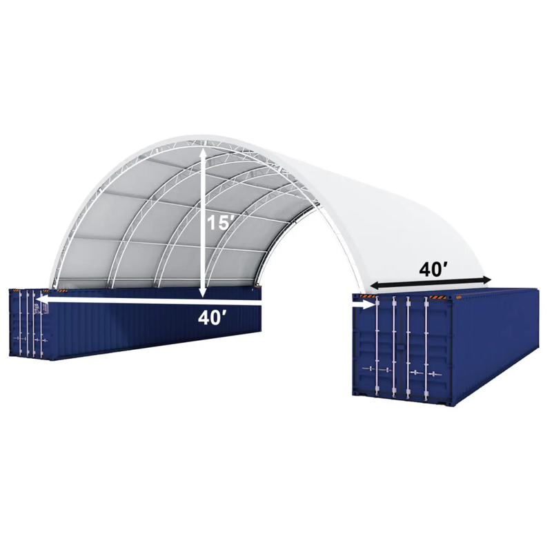 40'x40'x15' Double Truss Shipping Container Canopy Shelter by Chery Industrial