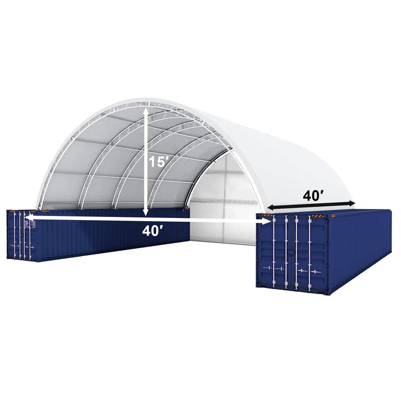40x40x15 ft Container Shelter with Closed Back Panel by Chery Industrial