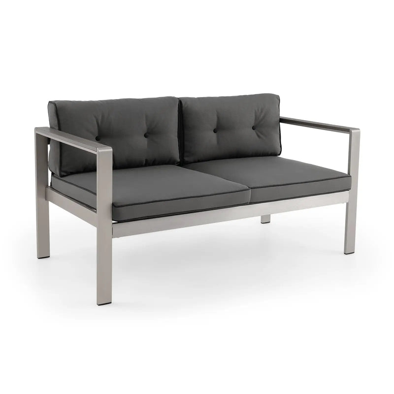 Contemporary 2-Person Sofa Chair with WPC Armrests for Balcony Backyard Porch by DirectDeals