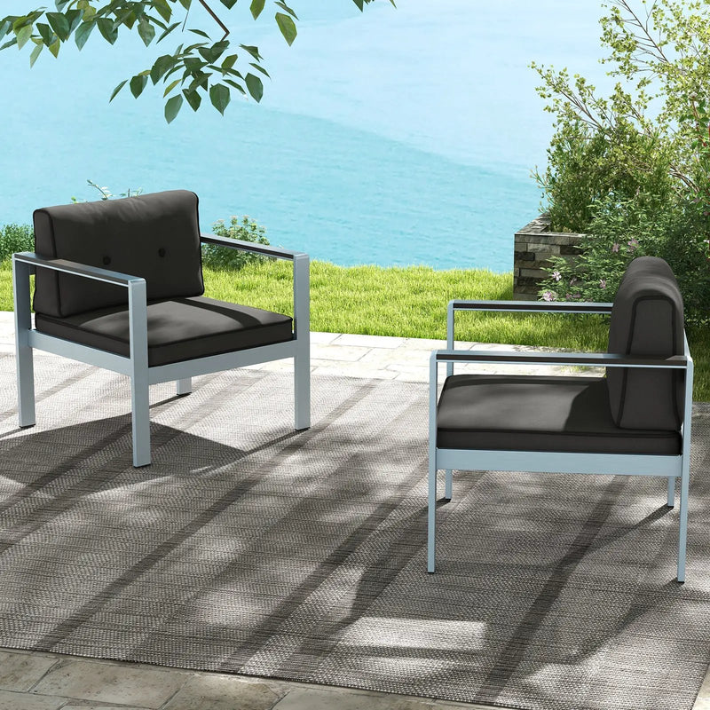 Contemporary Sofa Chair with WPC Armrests and Back Cushions-Gray by DirectDeals